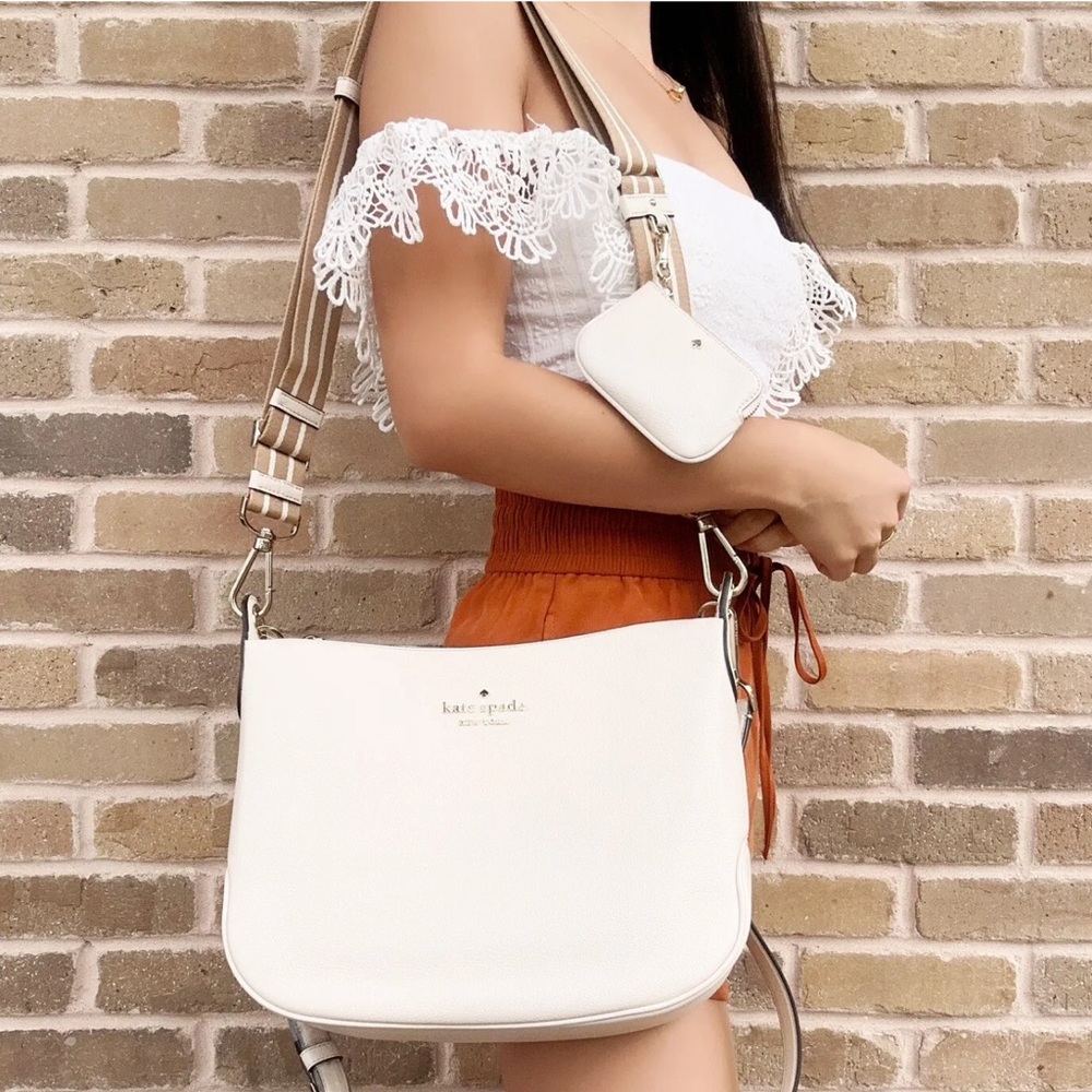 Kate Spade Large Pebbled Leather Crossbody Bag + Zip Pouch - Picture 1 of 4